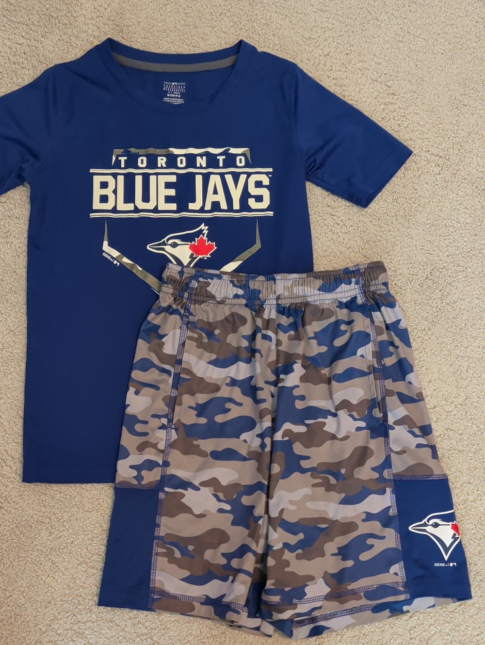 Toronto Blue Jays Tee with Blue Camo Shorts